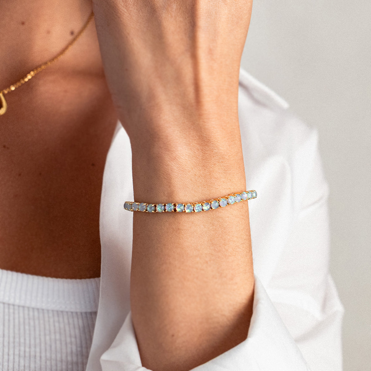 Blue Opal Tennis Bracelet