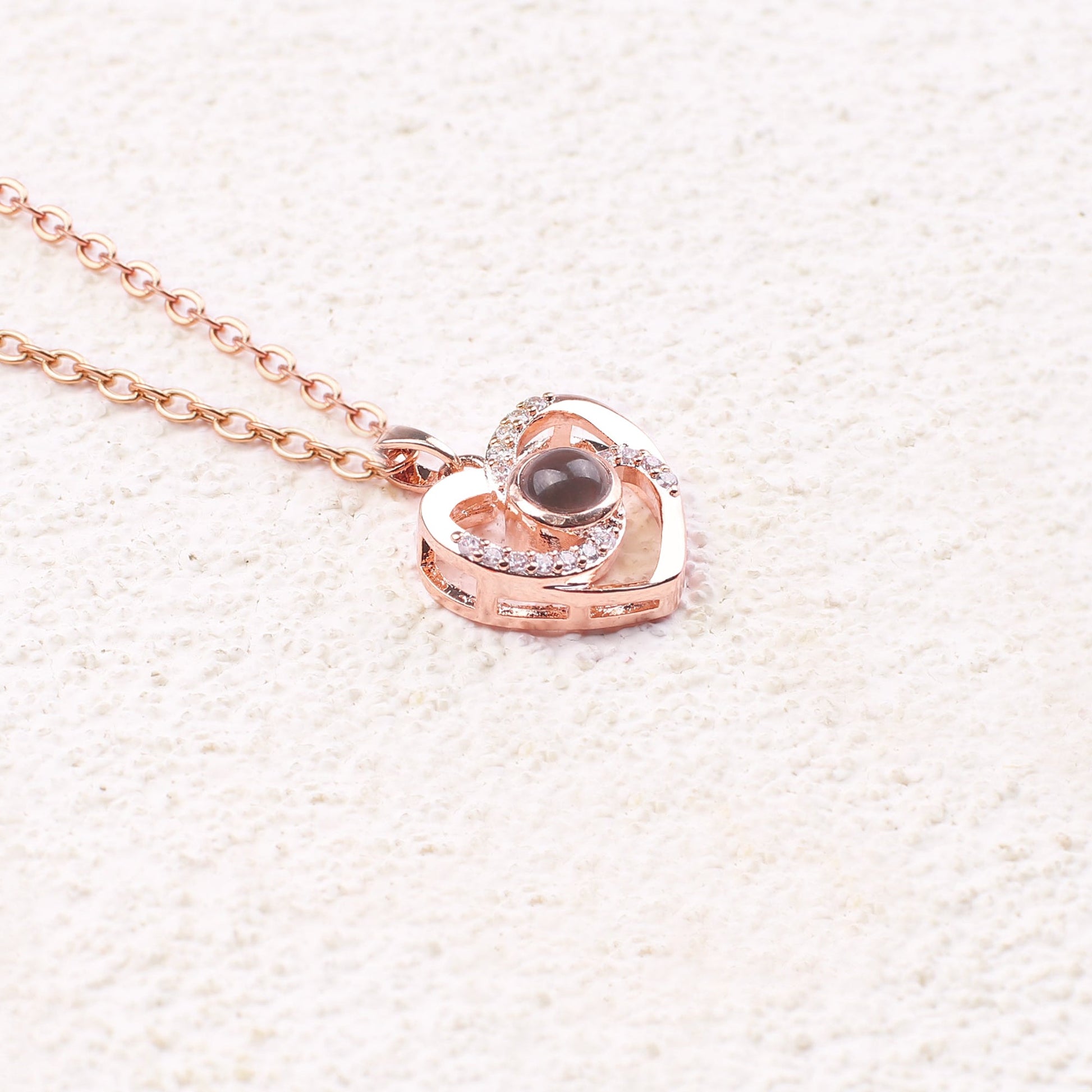 Center of My Heart Pave Photo Necklace