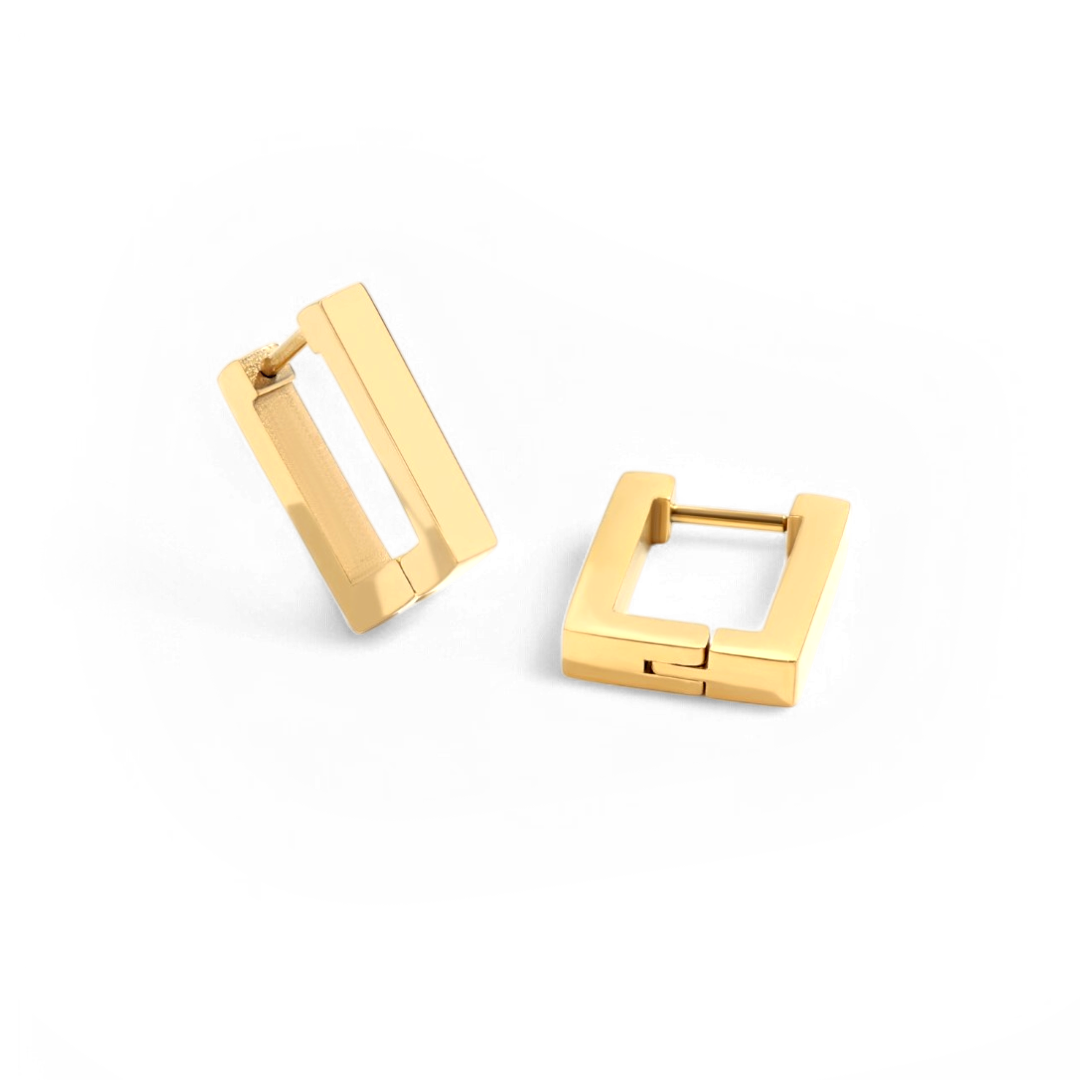 Chunky Square Huggie Earrings