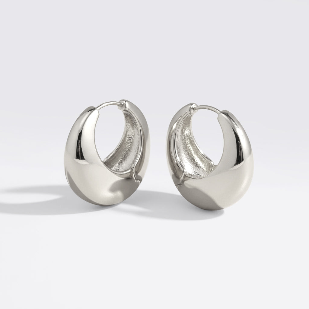 Chunky Round Dome Huggie Earrings