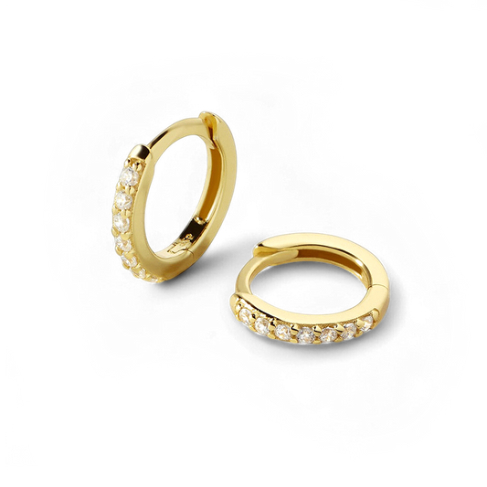 Pave Huggie Hoop Earrings