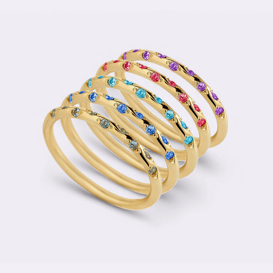 Dainty Constellation Birthstone Ring
