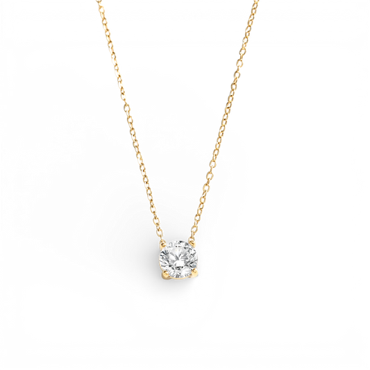 Dainty Solitaire Pendant Necklace