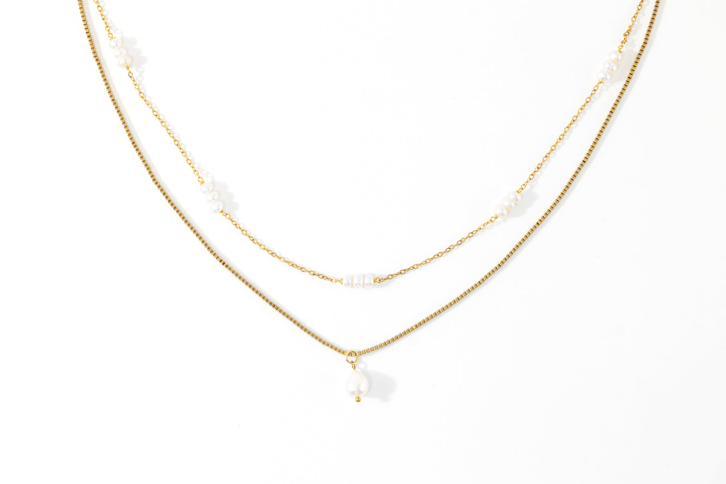 Dainty Layered Pearl Necklace