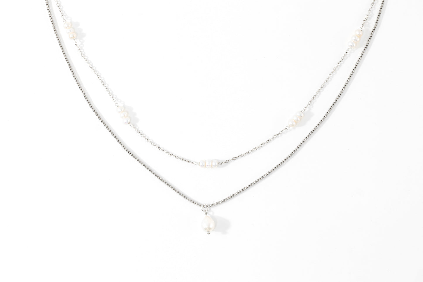 Dainty Layered Pearl Necklace