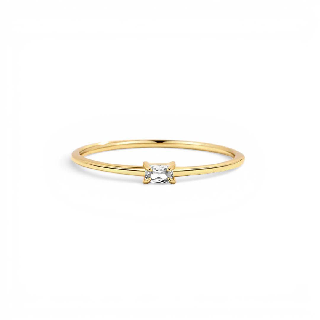 Diamond Dainty Baguette Stacking Ring