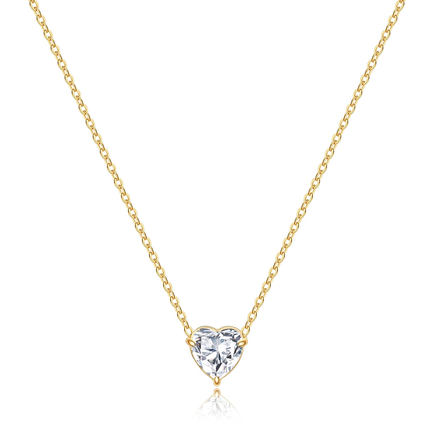 Dainty Birthstone Heart Necklace