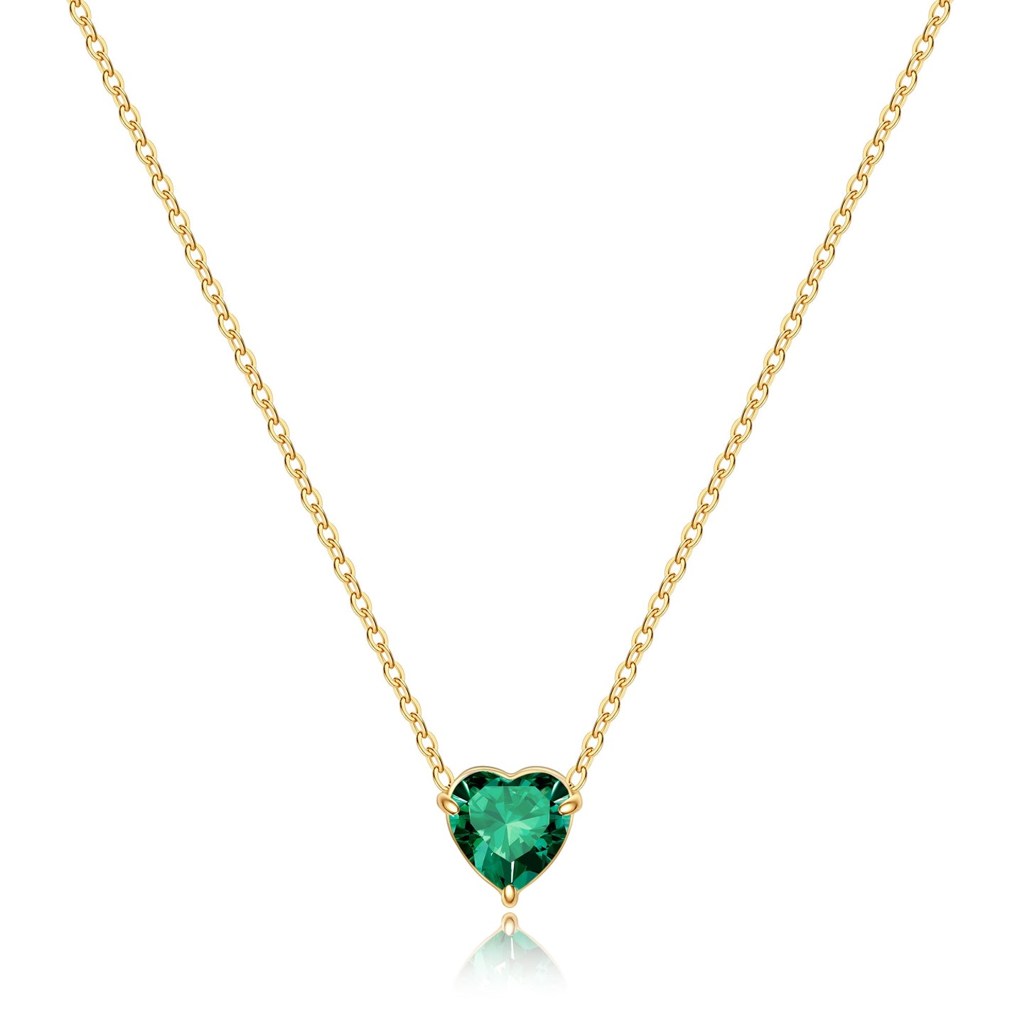 Dainty Birthstone Heart Necklace
