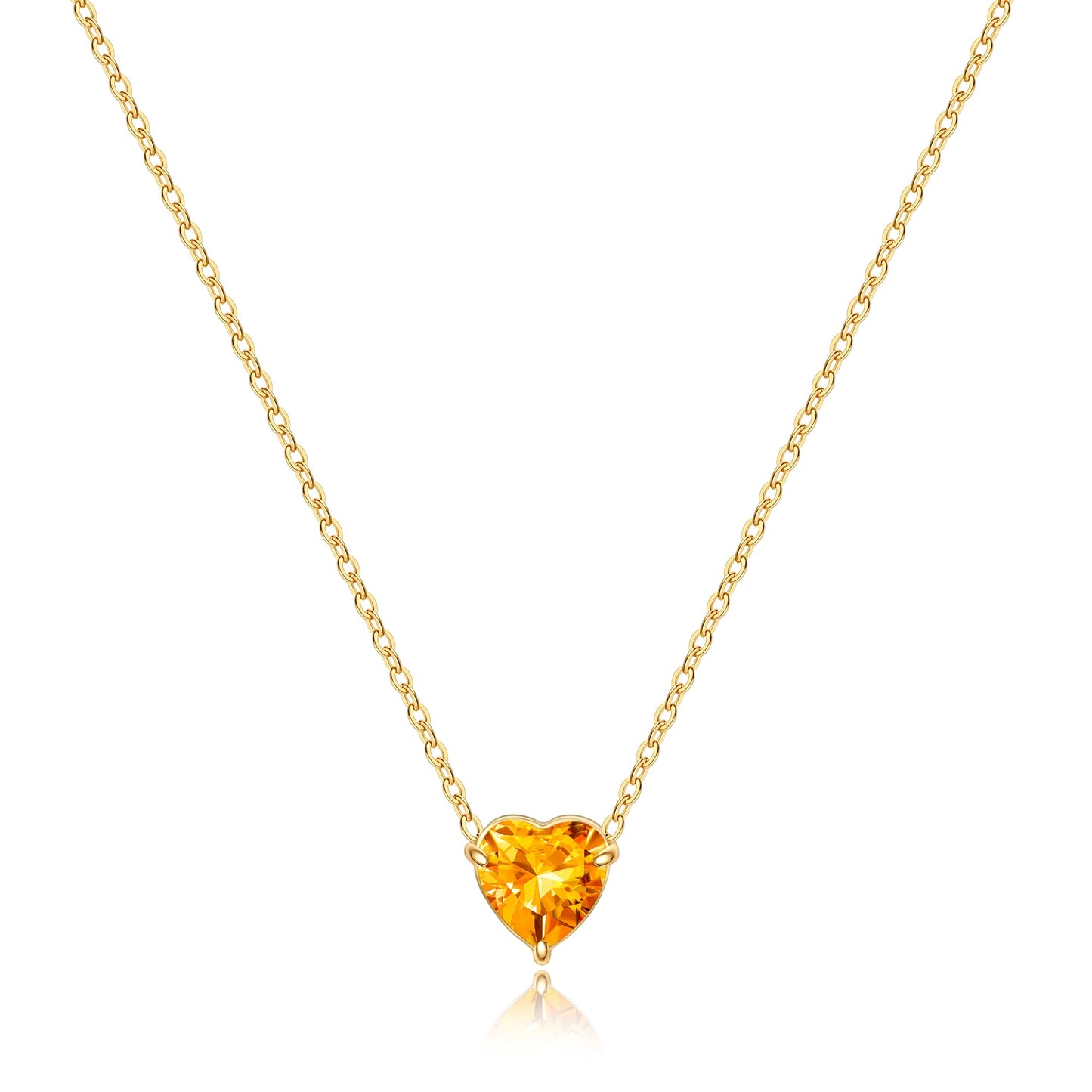 Dainty Birthstone Heart Necklace