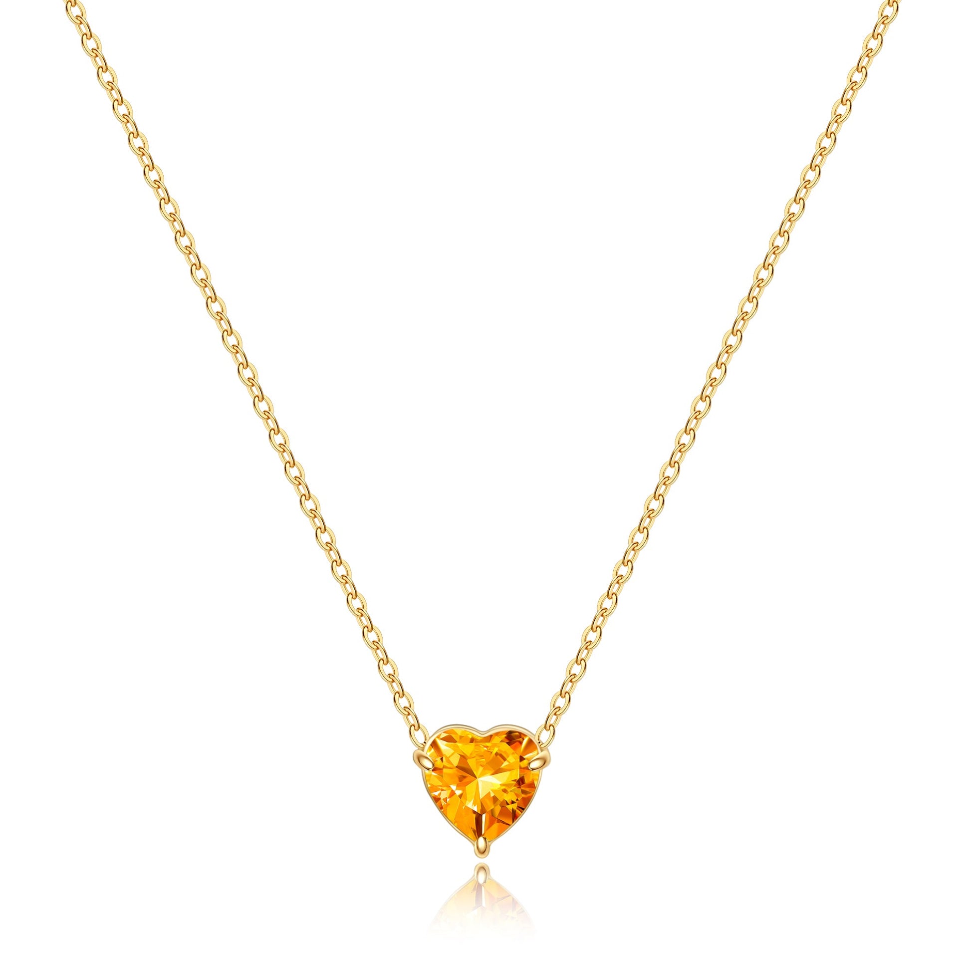 Dainty Birthstone Heart Necklace