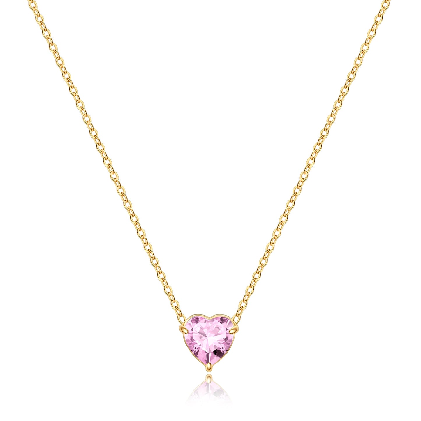 Dainty Birthstone Heart Necklace