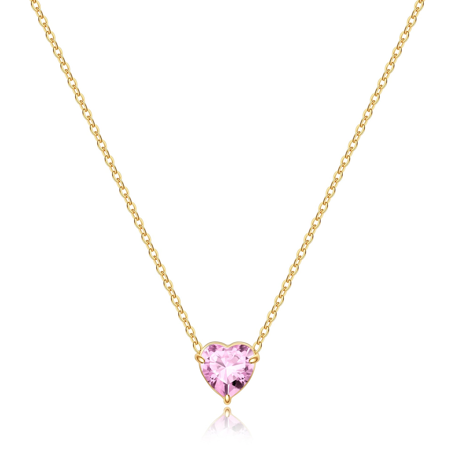 Dainty Birthstone Heart Necklace