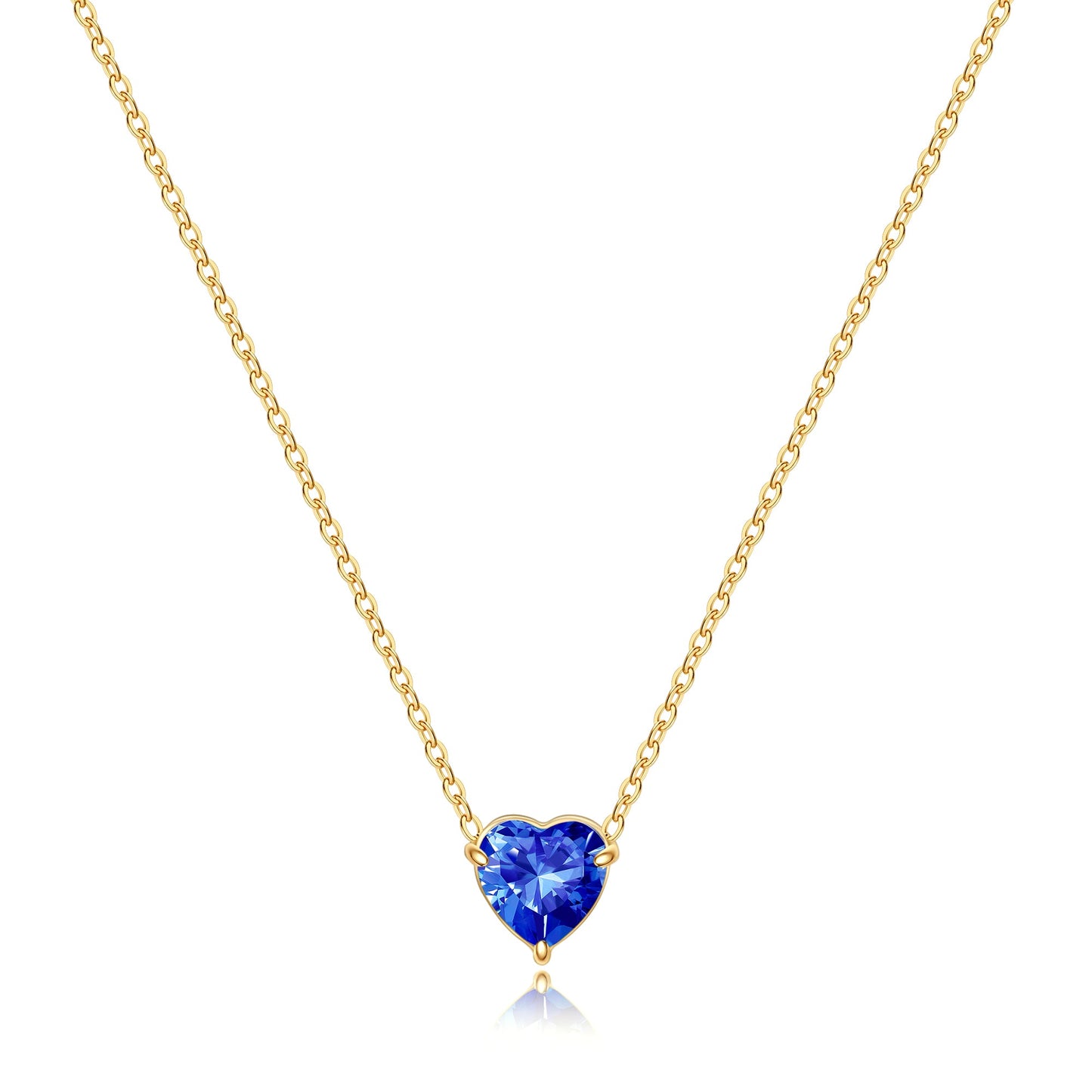 Dainty Birthstone Heart Necklace