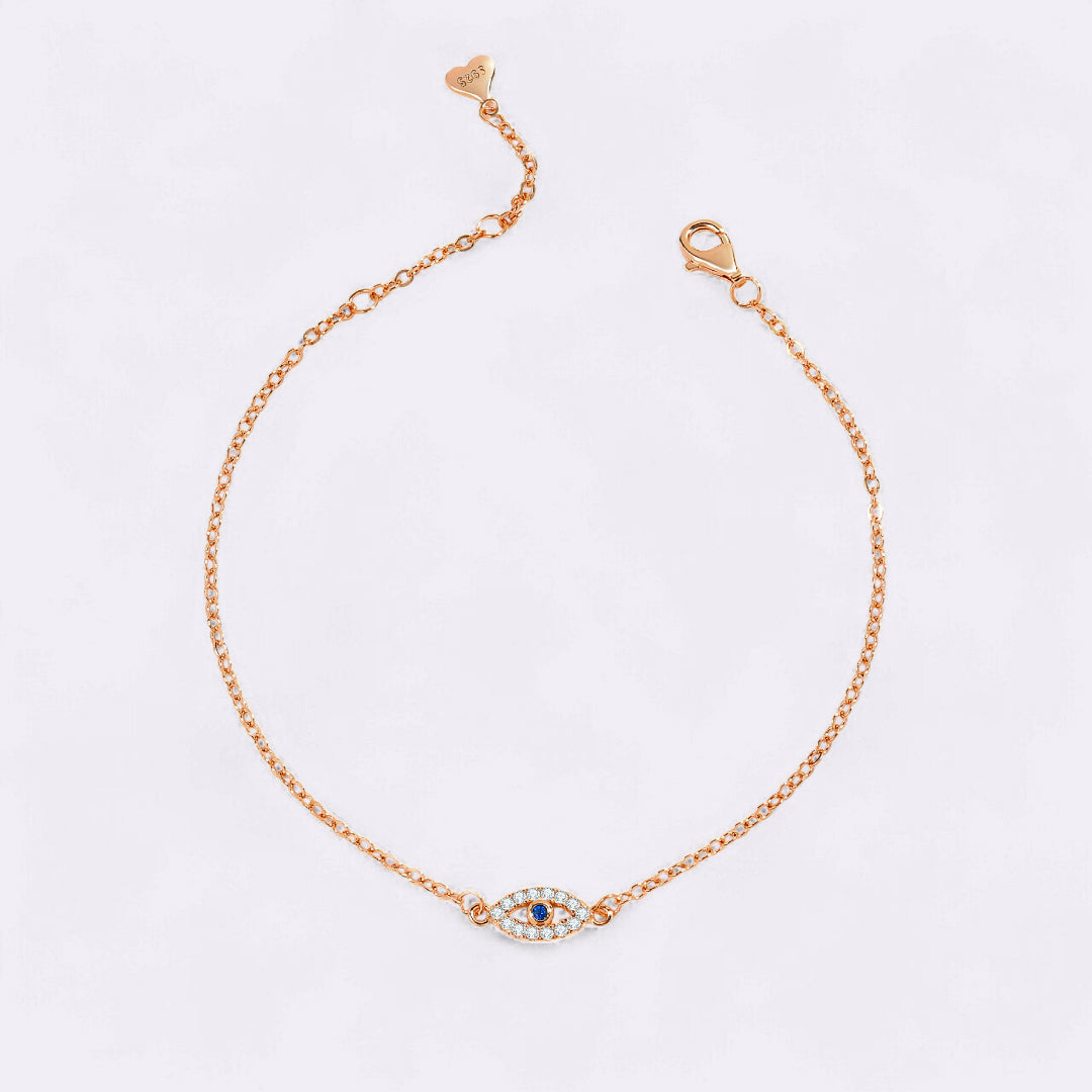 Dainty Evil Eye Charm Bracelet