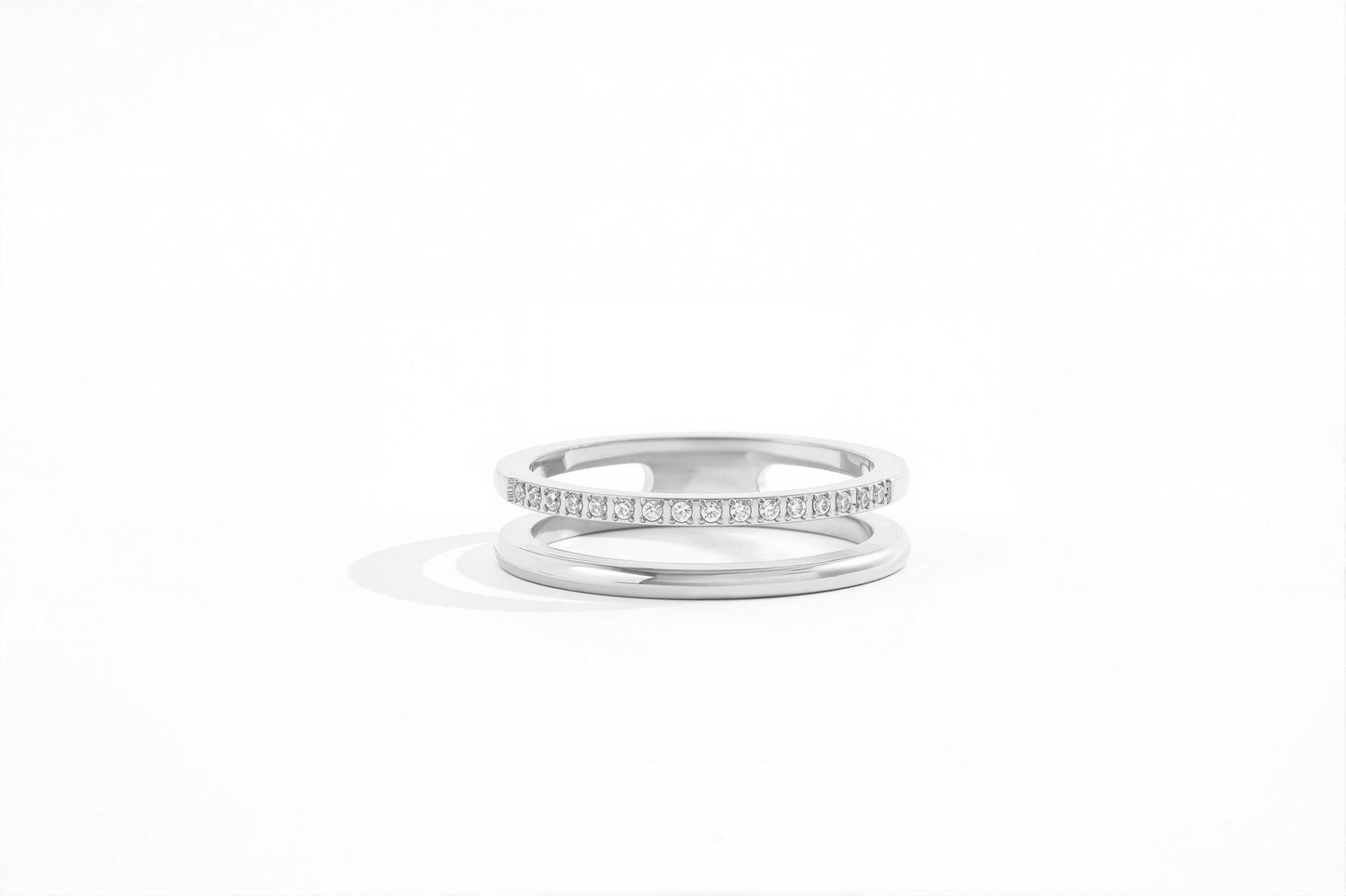 Double Band Pave Ring