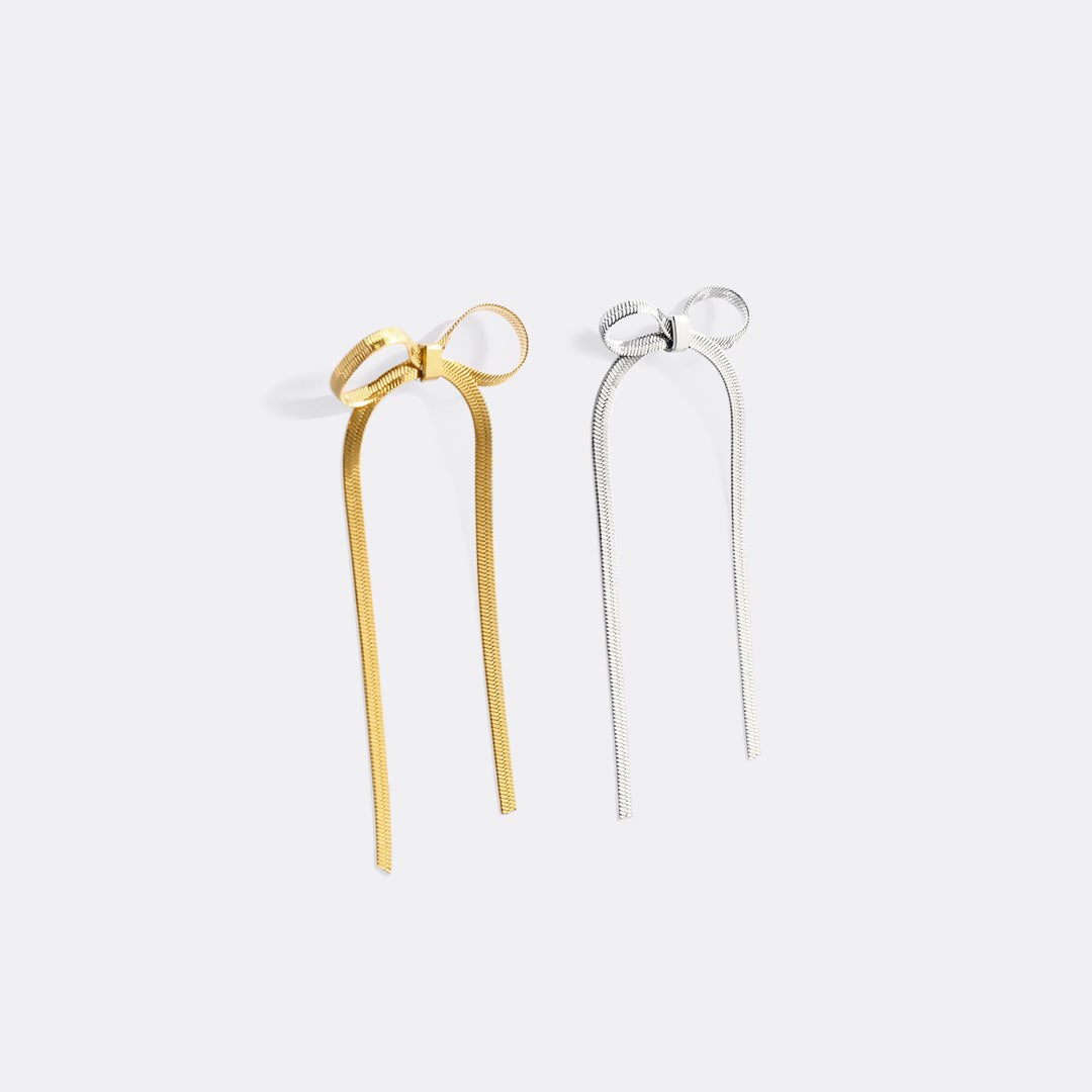 Herringbone Bow Earrings