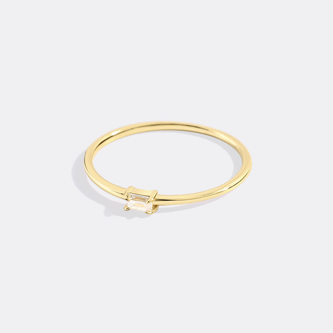 Diamond Dainty Baguette Stacking Ring