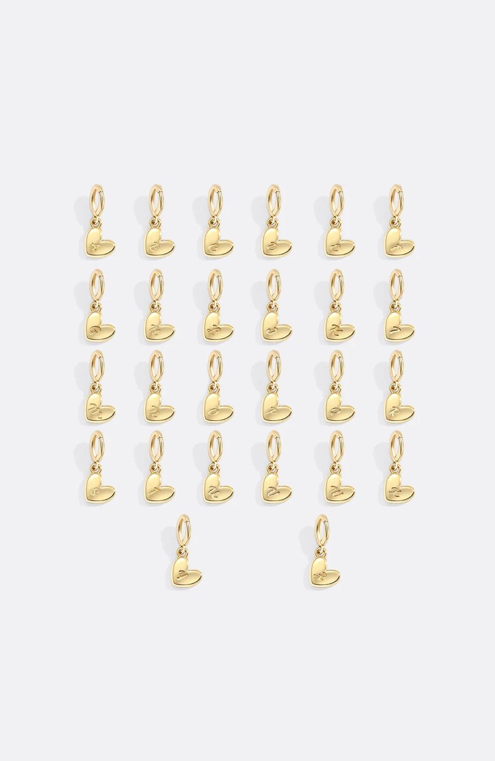 Dainty Heart Initial Charm