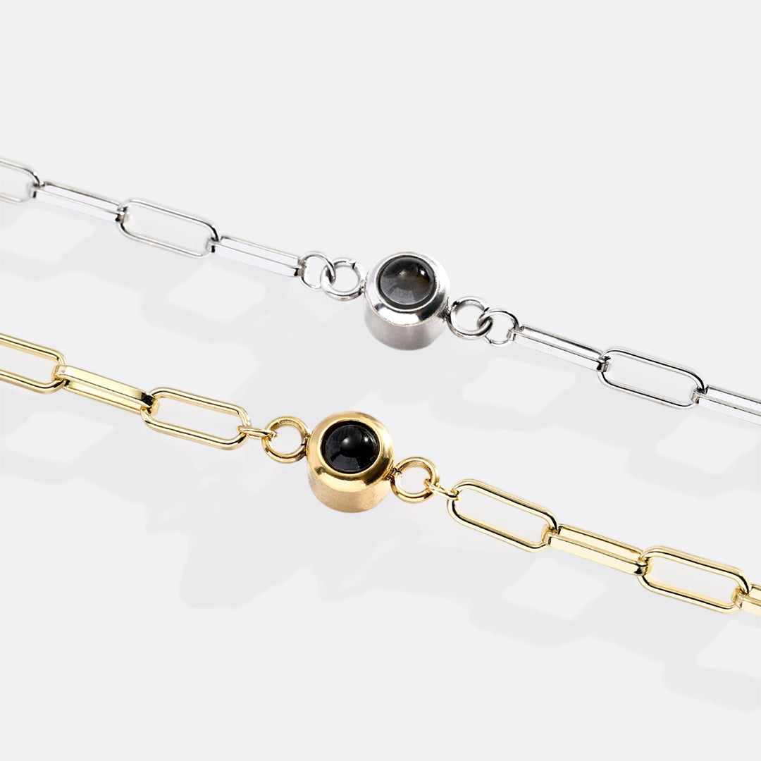 Photo Bracelet with Paperclip Chain
