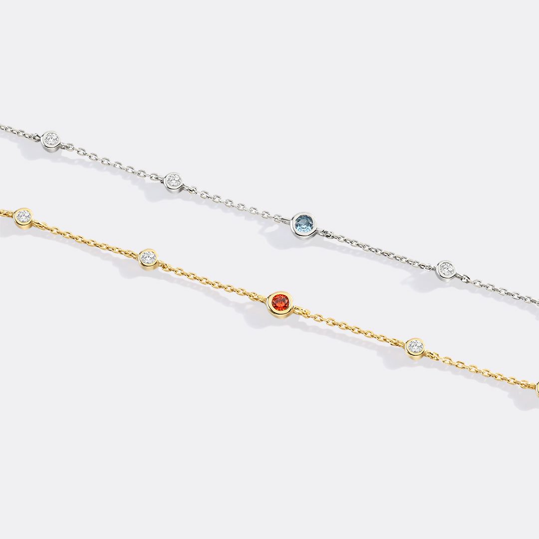 April Birthstone Station Bracelet