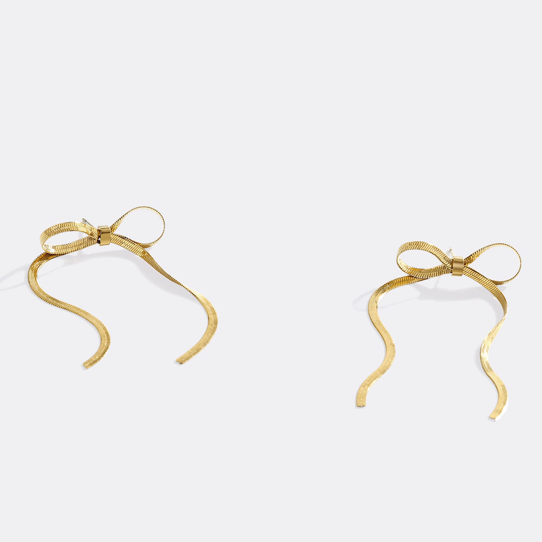 Herringbone Bow Earrings