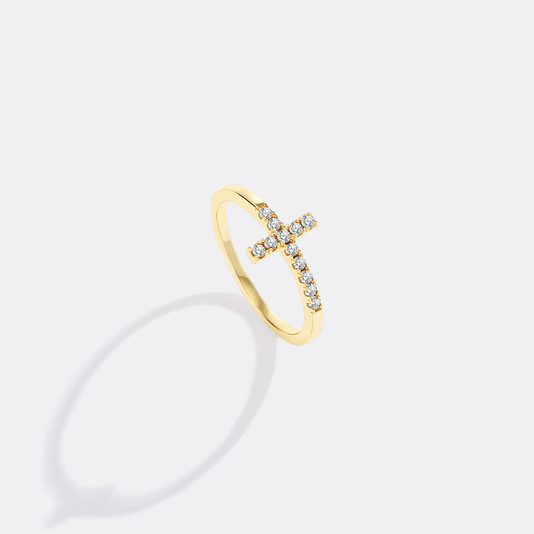 Birthstone Cross Ring