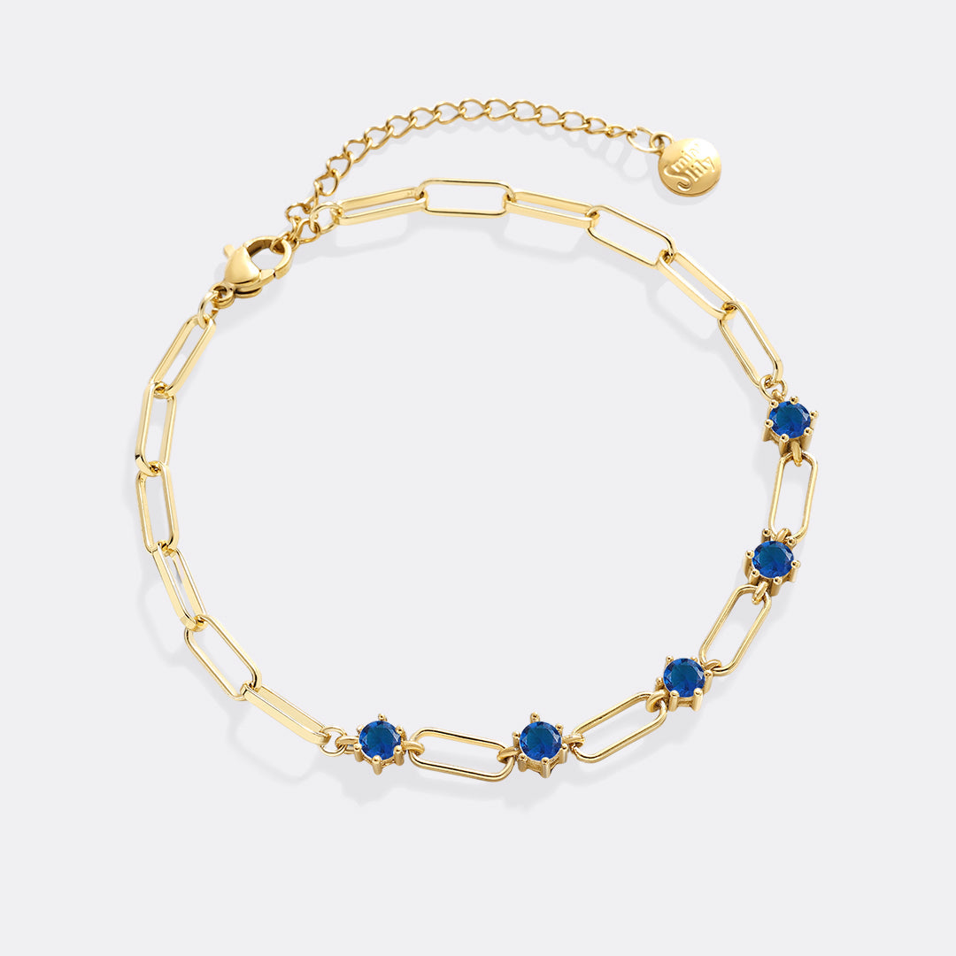 Paperclip Bracelet with Gemstone Accents