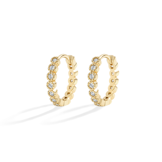 Shimmer Huggie Hoop Earrings