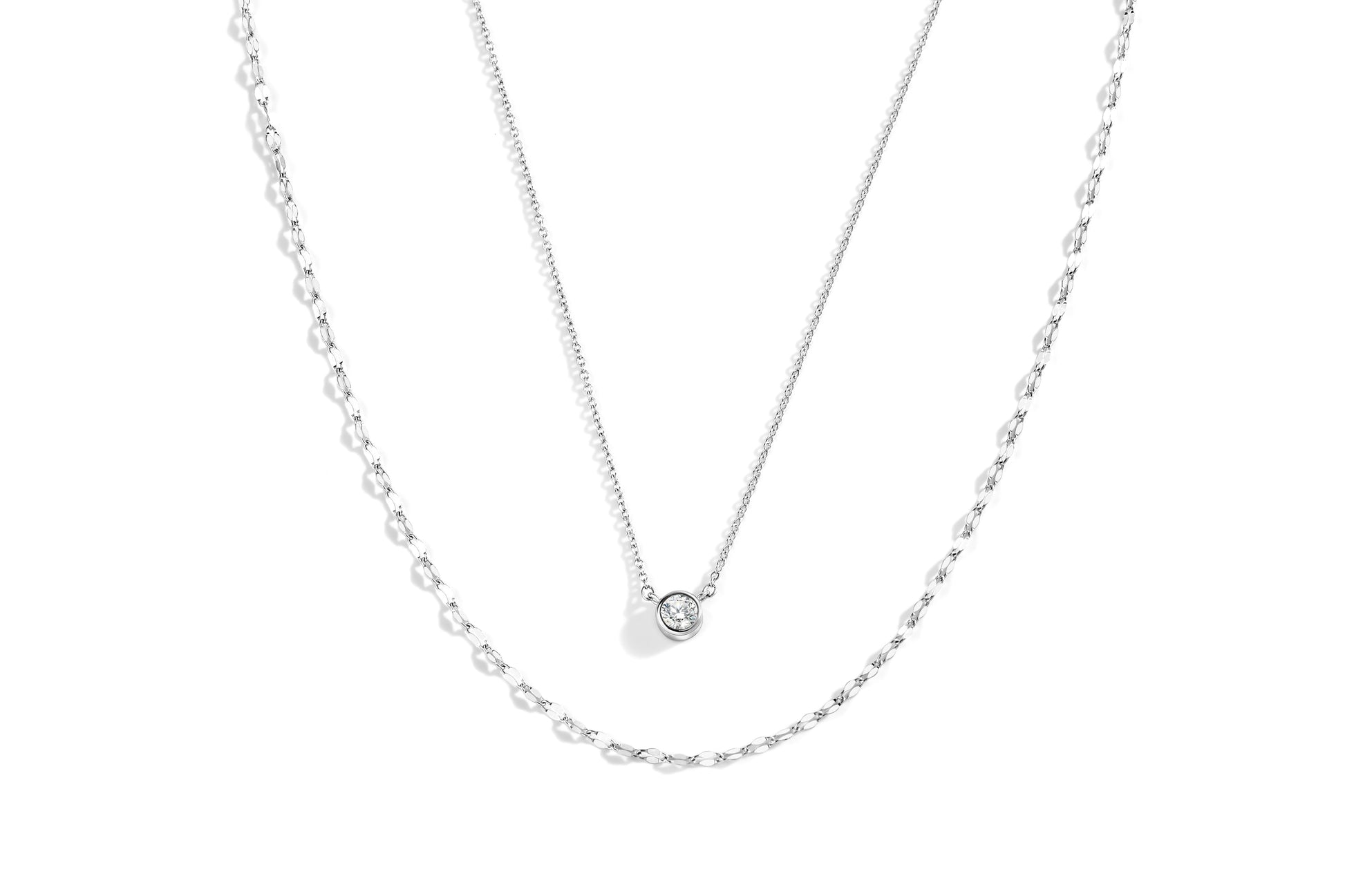Classic Bezel Necklace and Petal Chain Set