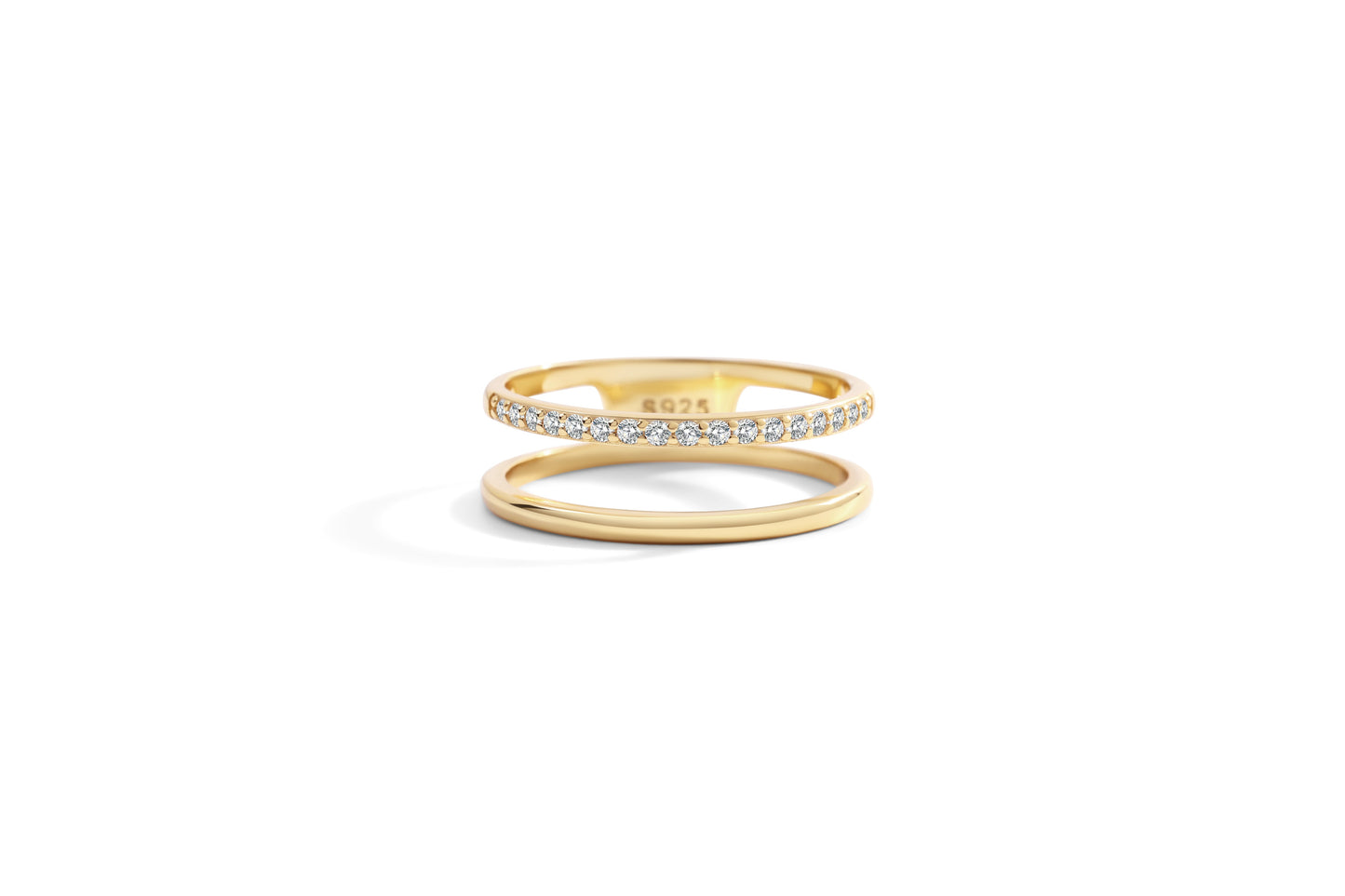Double Band Pave Ring