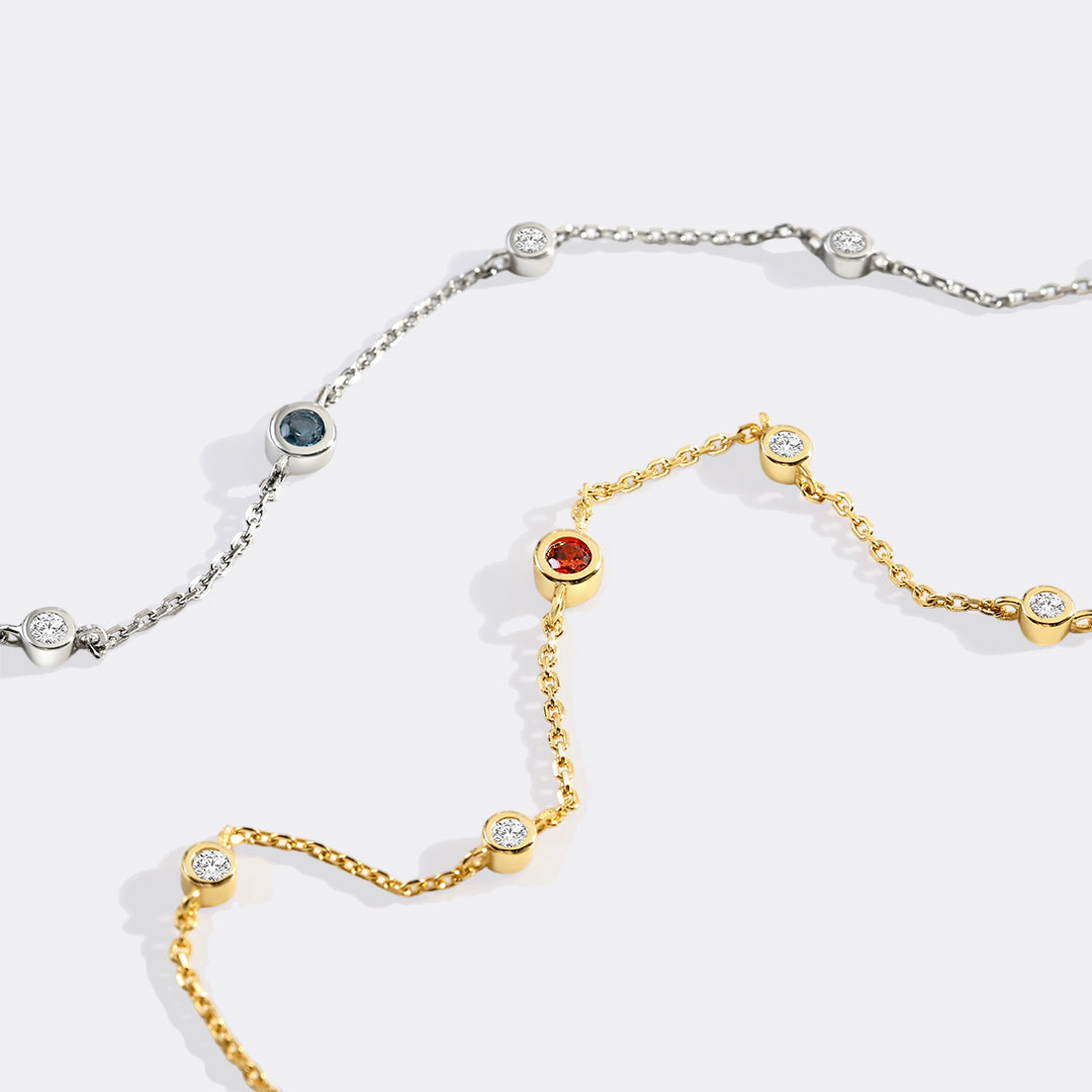 December Birthstone Station Bracelet
