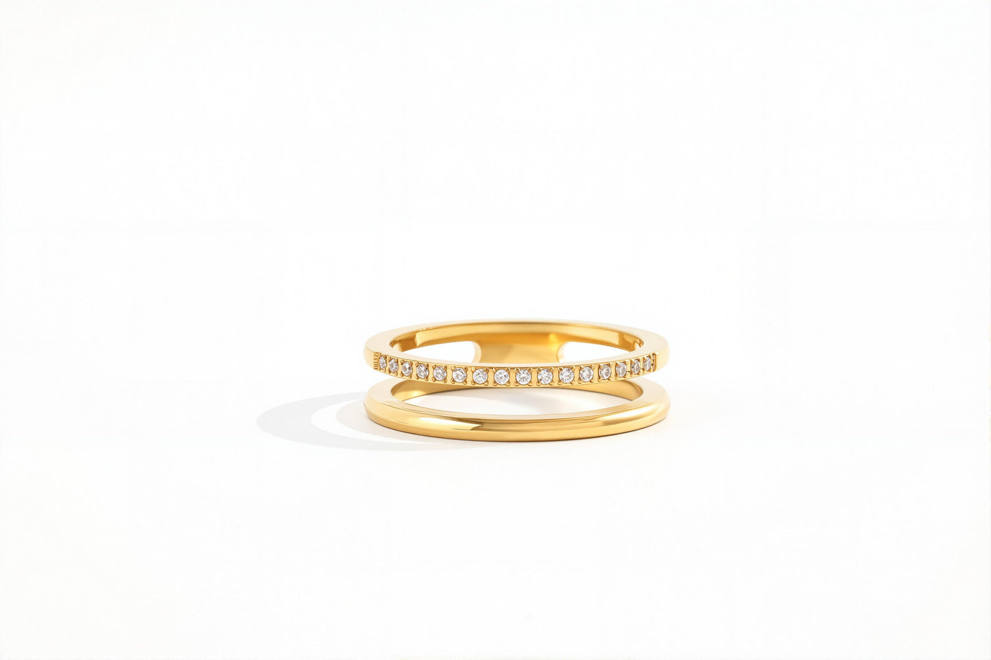 Double Band Pave Ring