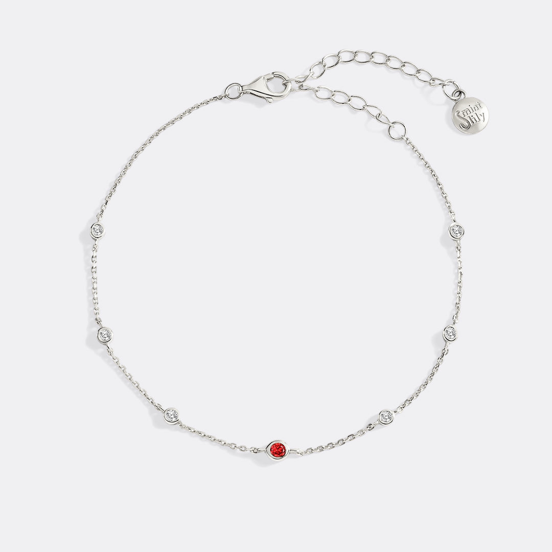 January Birthstone Station Bracelet
