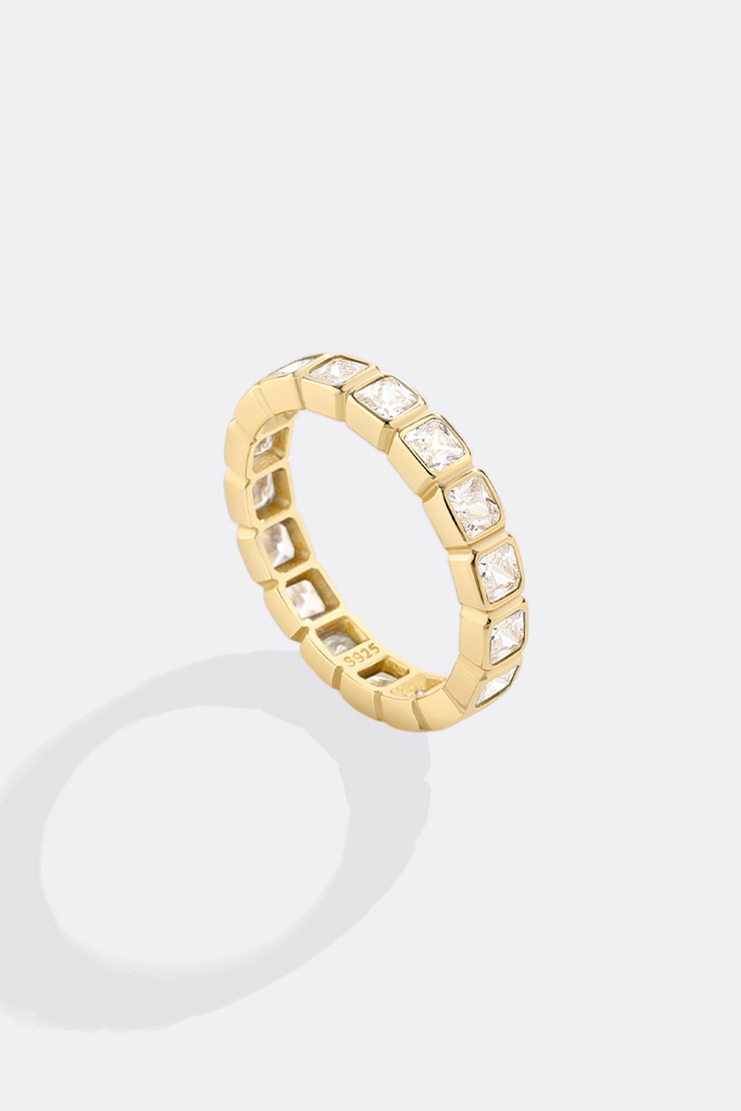 Emerald Cut Birthstone Eternity Ring