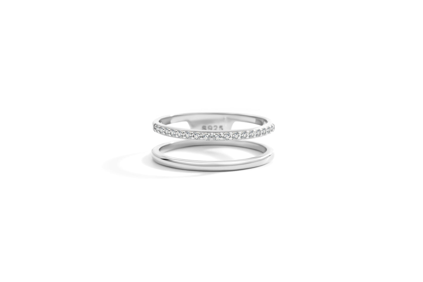 Double Band Pave Ring