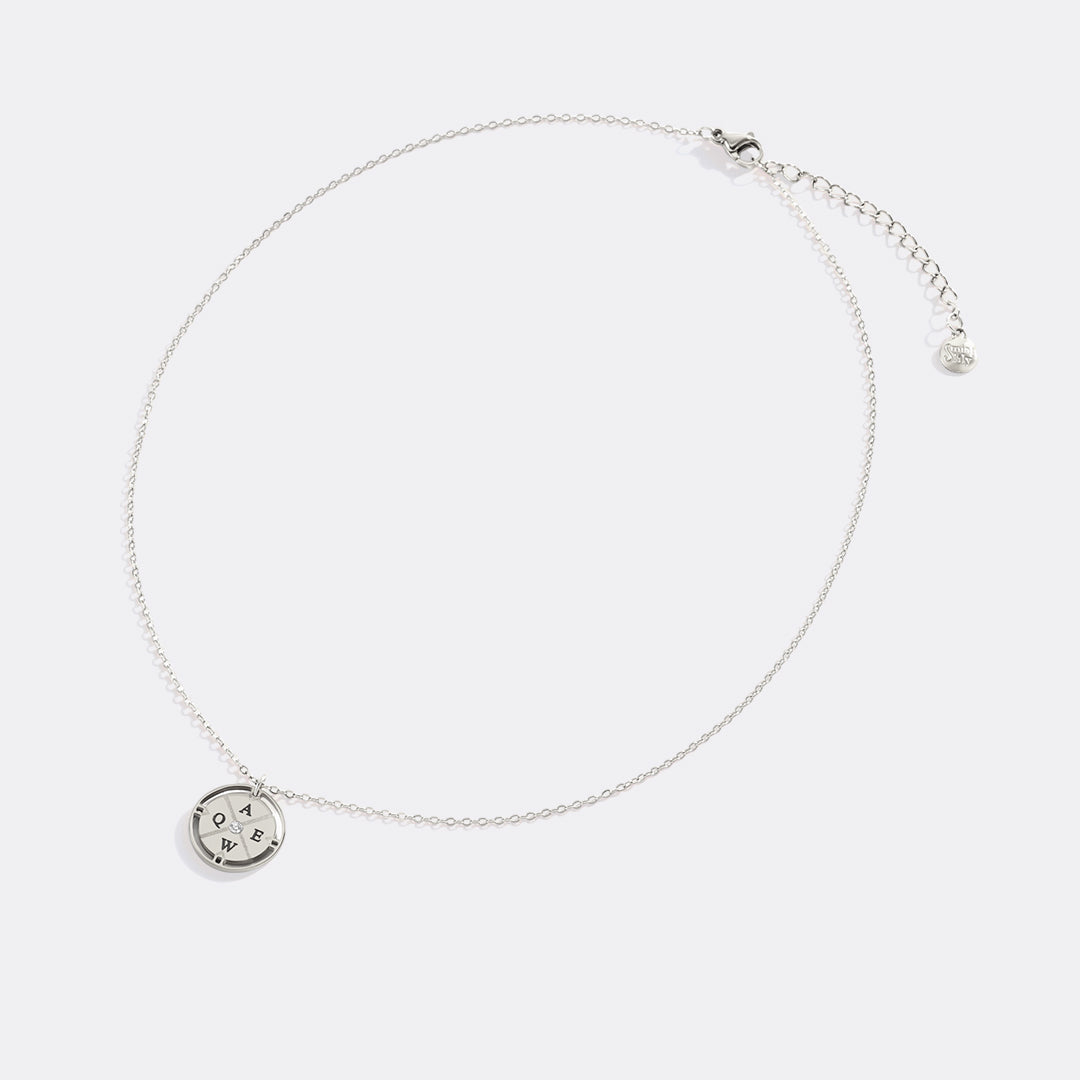 Personalized Mini Compass Pendant Necklace