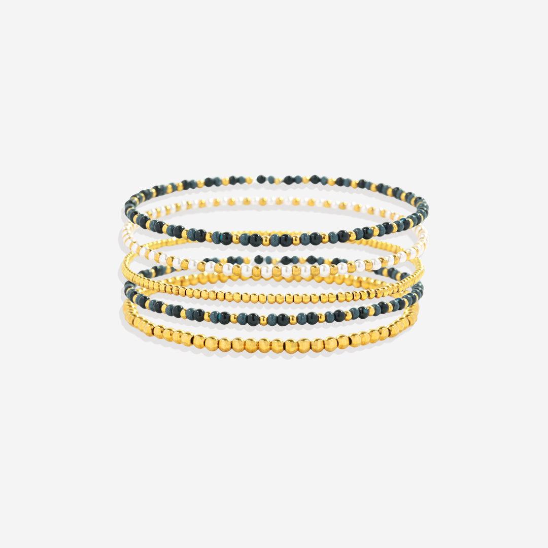 Weather the Storm Beaded Bracelet Stacking Set