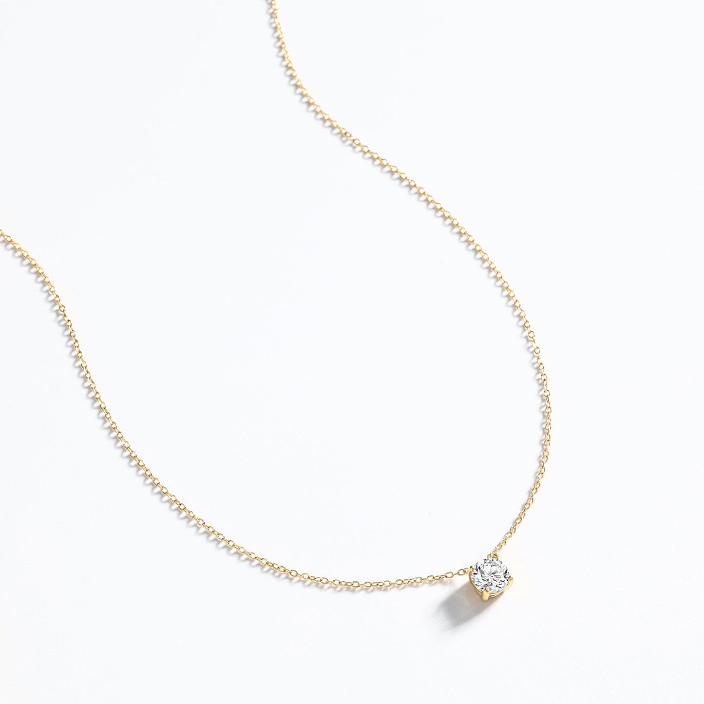 Dainty Solitaire Pendant Necklace