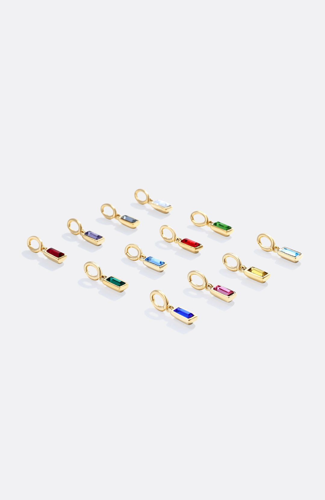 Dainty Baguette Birthstone Charm
