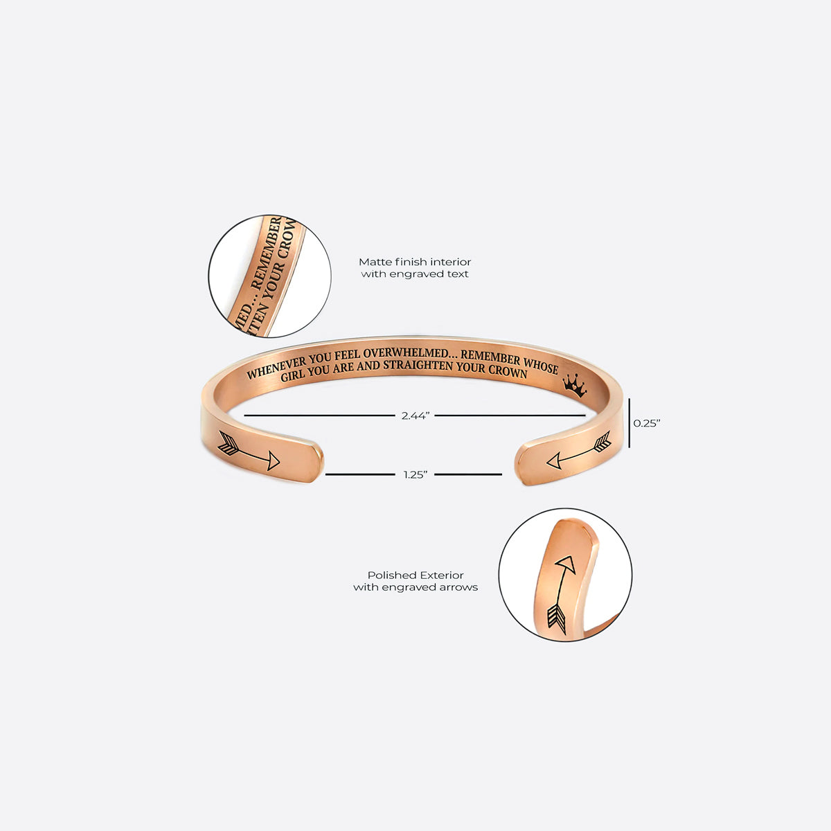 Remember Who You Are and Straighten Your Crown Cuff Bracelet