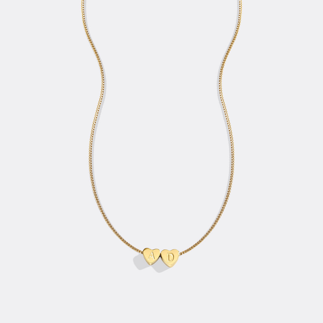 Dainty Heart Stacking Initial Necklace