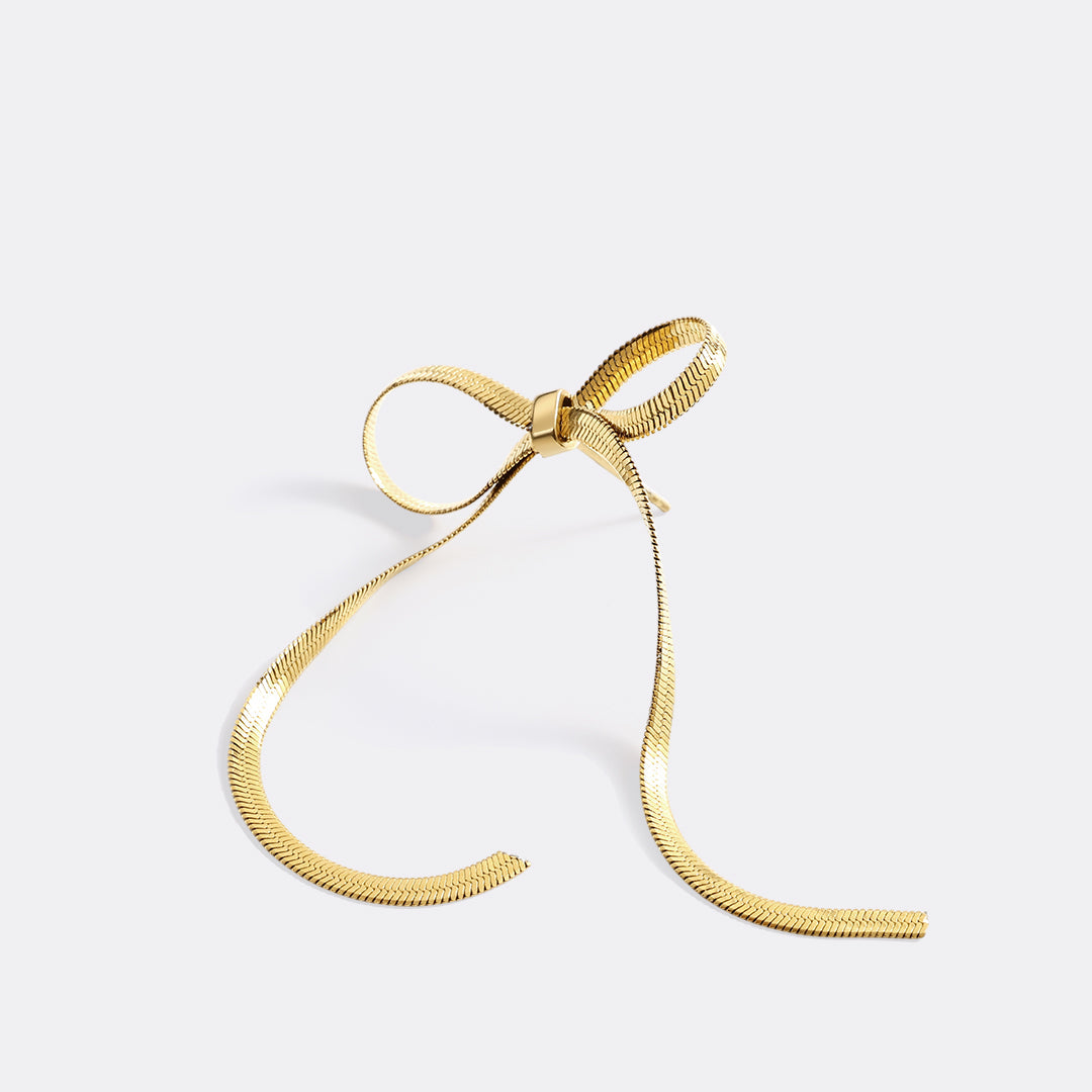 Herringbone Bow Earrings