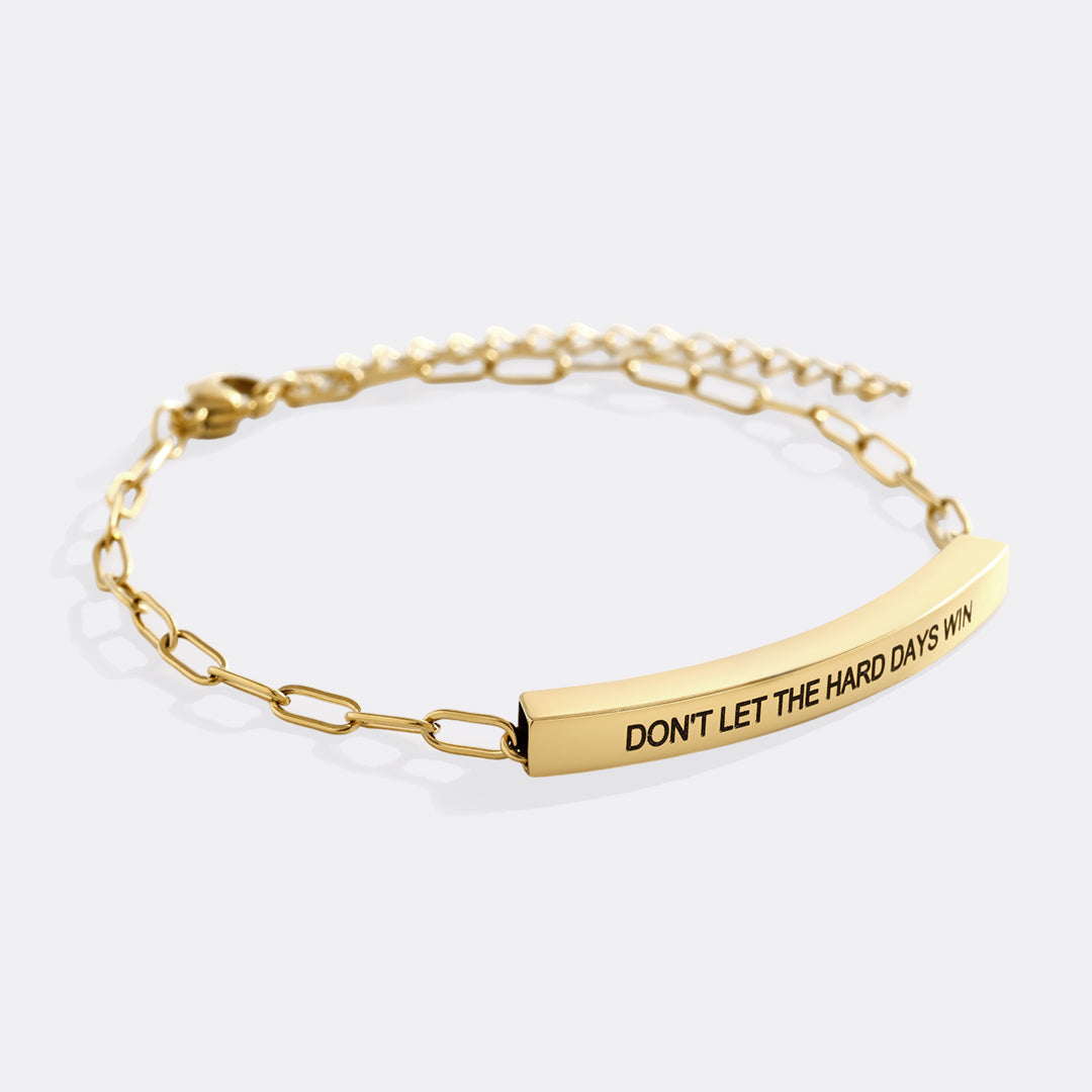 Don't Let The Hard Days Win Inspire Paperclip Bracelet
