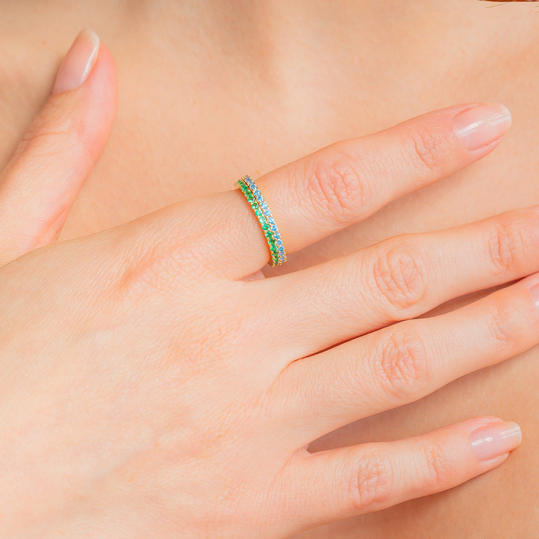March Birthstone Eternity Stacking Ring