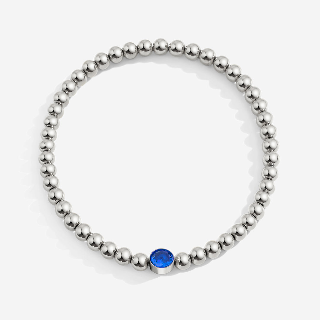 Gold Beaded Bubble Birthstone Bracelet