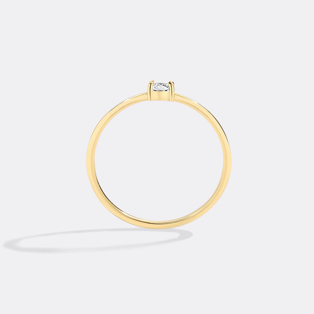 Dainty Baguette Birthstone Stacking Ring