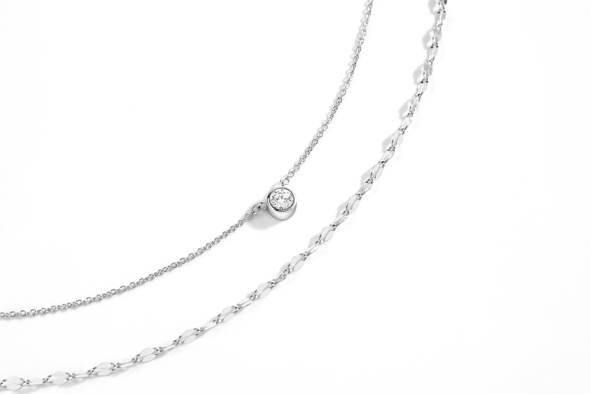 Classic Bezel Necklace and Petal Chain Set