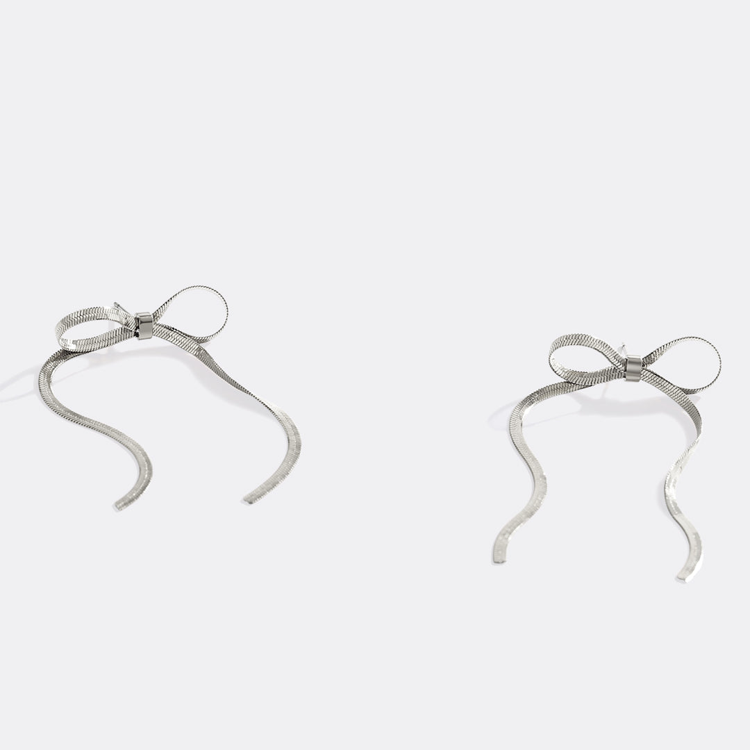 Herringbone Bow Earrings
