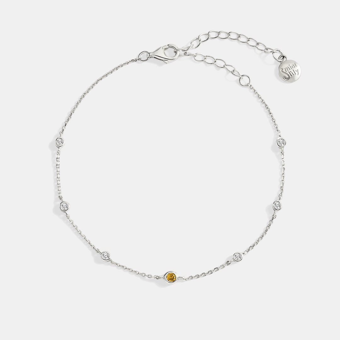 November Birthstone Station Bracelet