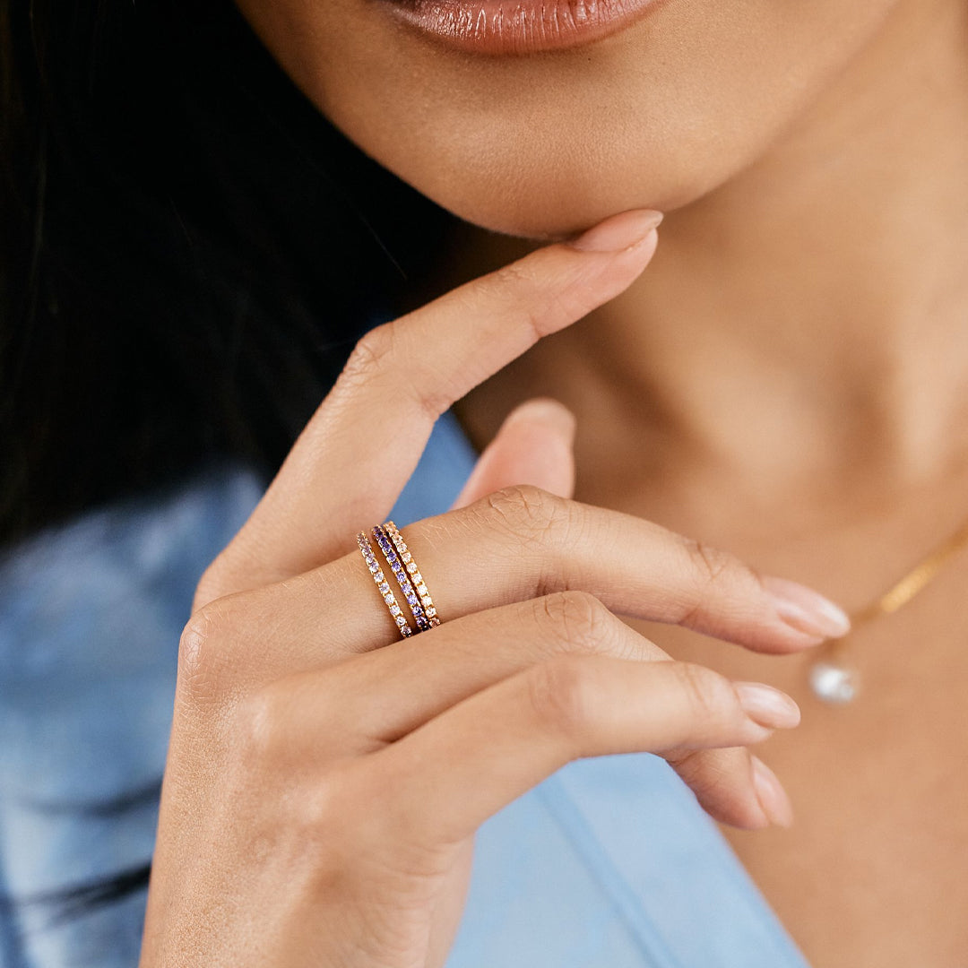 April Birthstone Eternity Stacking Ring